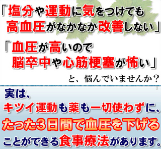 高血圧】薬も運動も不要、食事だけで血圧を下げる藤城式食事法DVD